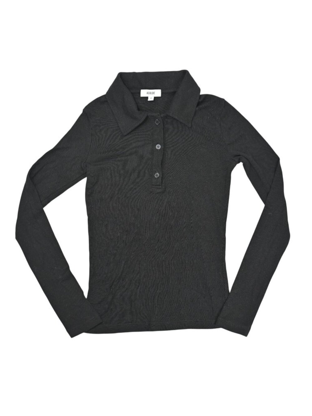 AGOLDE Amos Polo Adine Shrunken Tee in Black
